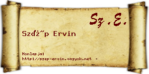 Szép Ervin névjegykártya