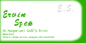 ervin szep business card